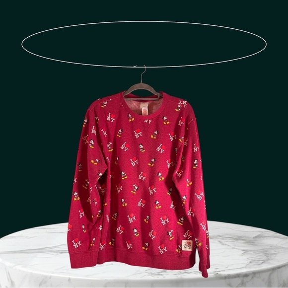 Disney Sweaters - Disney Women’s Sweatshirt Mickey Mouse Pullover Sz: 2XL Red